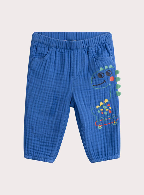 Pantalon bleu pour bébé garçon WUFIPAN2 / 25SG1055PANC233