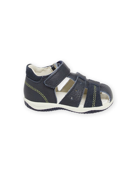 Sandales en cuir bleu marine bébé garçon NUSANDILAN / 22KK3845D0E070