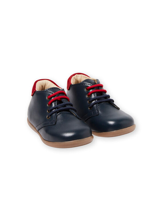 Bottines bleu marine et rouge bébé garçon DBGBOTSOL1 / 18WK38T1D0F070