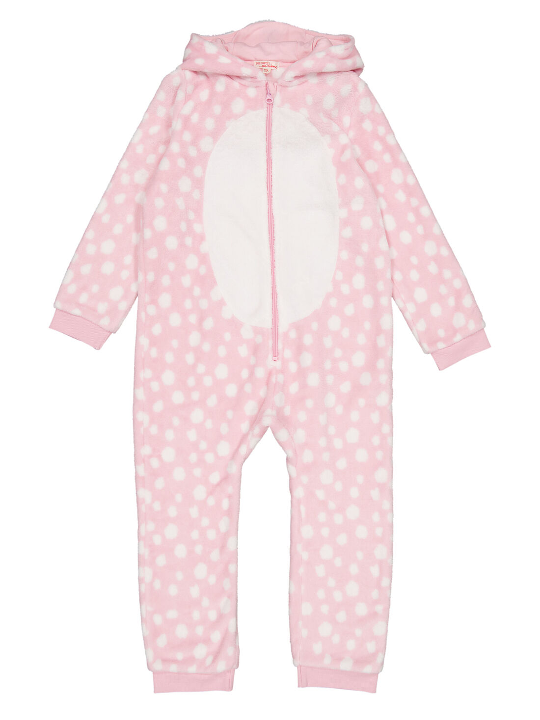 Surpyjama biche rose capuche en soft boa enfant fille