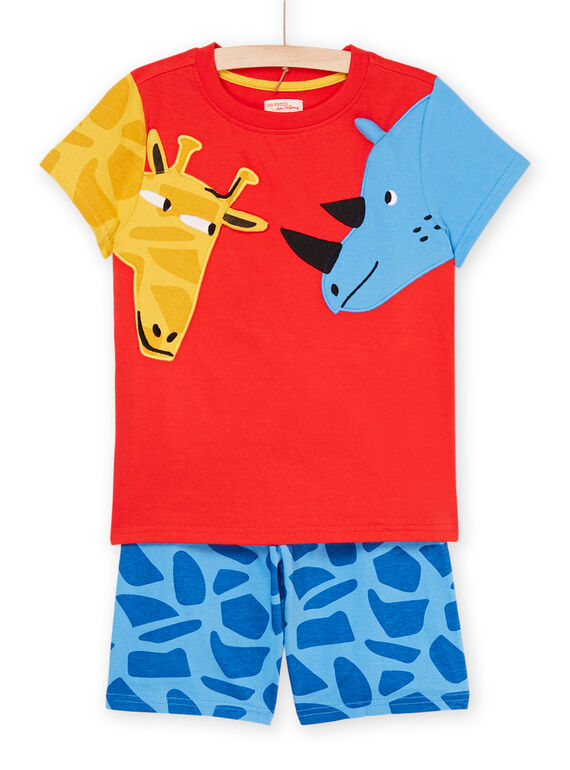 Pyjama bleu et rouge à motifs et imprimé animaux REGOPYCANI / 23SH12H8PYJ505