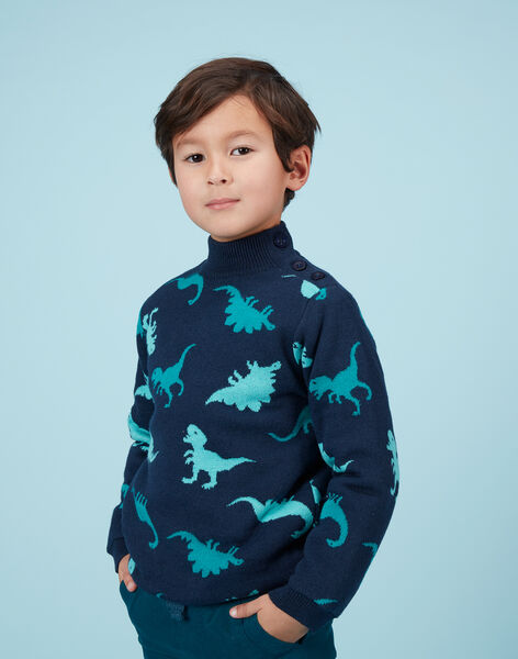 Pull Garcon Jacquard Dinosaures Double Polaire Pull Sweat Gilet Enfant Dpam