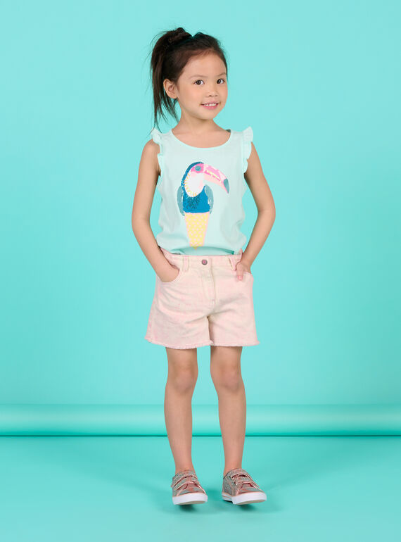 Short rose enfant fille NAFICSHORT2 / 22S901U1SHOD303