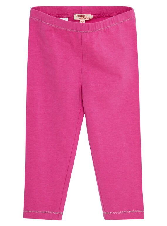 Legging uni rose fuchsia enfant fille JYAJOLEG4 / 20SI01T4D26304