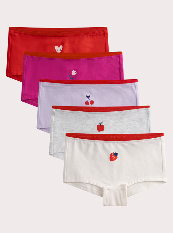 Shorty fruits lot de 5 pour enfant fille WEFAHOTSEM2 / 25SH11C2SHY001