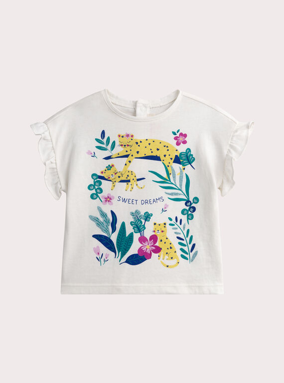 Tshirt à imprimé tropical pour bébé fille WIBOTI / 25SG09R1TMCA001