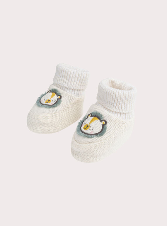 Chaussons écru en tricot  WOU1CHOS / 25SF4271CHP005
