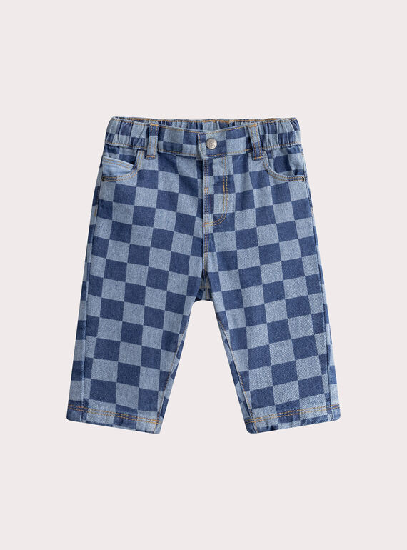 Jean imprimé bleu pour bébé garçon WUKAJEAN / 25SG1032JEAP272