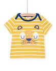 T-shirt manches courtes jaune et blanc bébé garçon NUJOTI2 / 22SG10C2TMC106