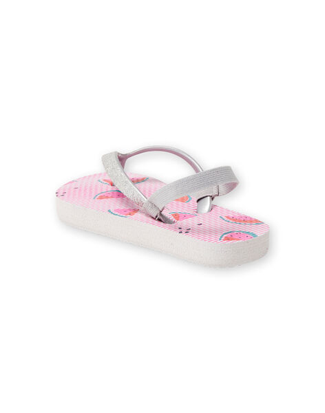 Tongs roses à rayures imprimé pastèque fille LFTONGFRUIT / 21KK3562D01000