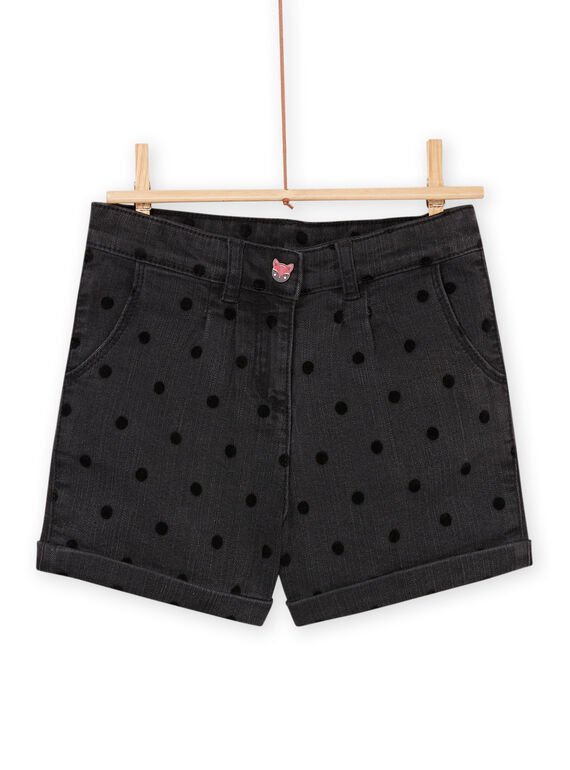Short en jean à imprimé pois en flock PARHUSHORT / 22W901Q1SHO941