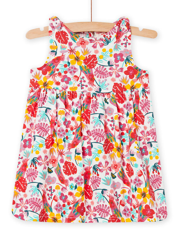 Robe écrue à imprimé fleuri bébé fille NIPLAROB2 / 22SG09K4ROB001