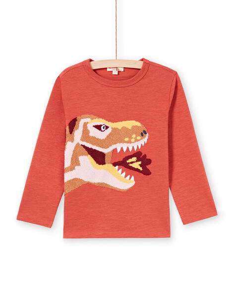 T-shirt orange motif T-rex enfant garçon MOPATEE1 / 21W902H3TMLE415