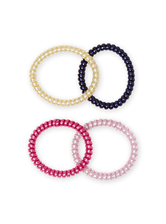 Lot de 4 élastiques à paillettes assorties enfant fille MYAJOELA1 / 21WI01S4ELAH700