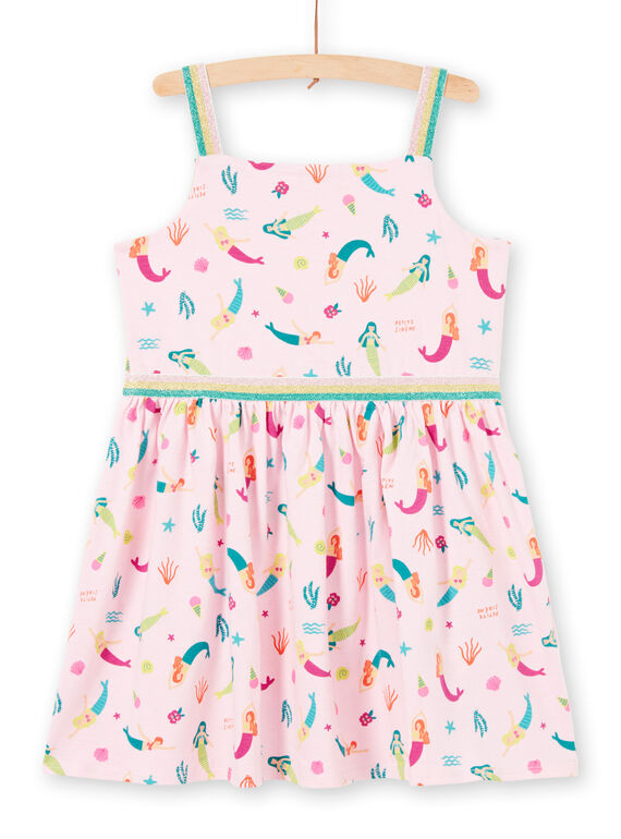 Robe en jersey imprimé sirènes à fines bretelles LABONROB3 / 21S901W3ROBD303