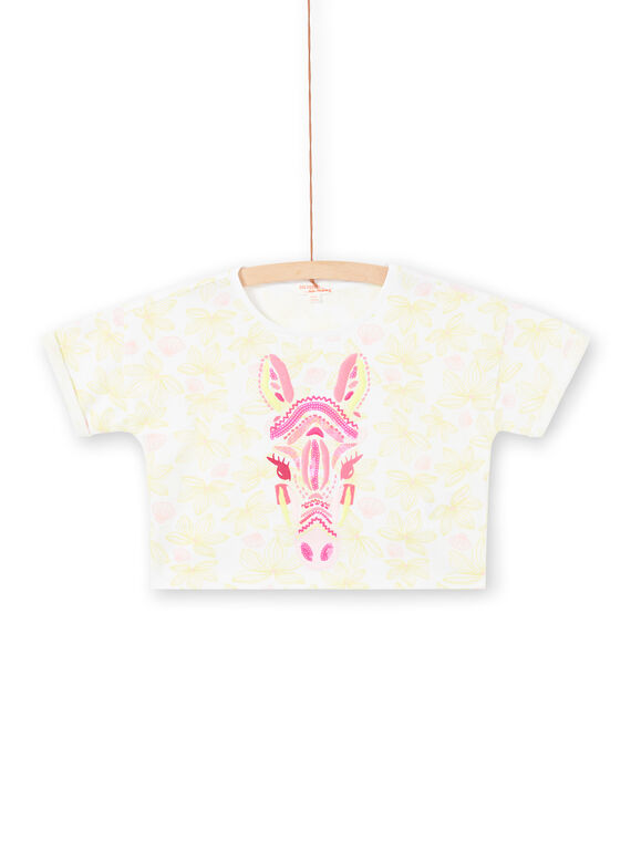 T-shirt manches courtes, imprimé fleurie et tête de zèbre brodée LABONTI3 / 21S901W2TMC000