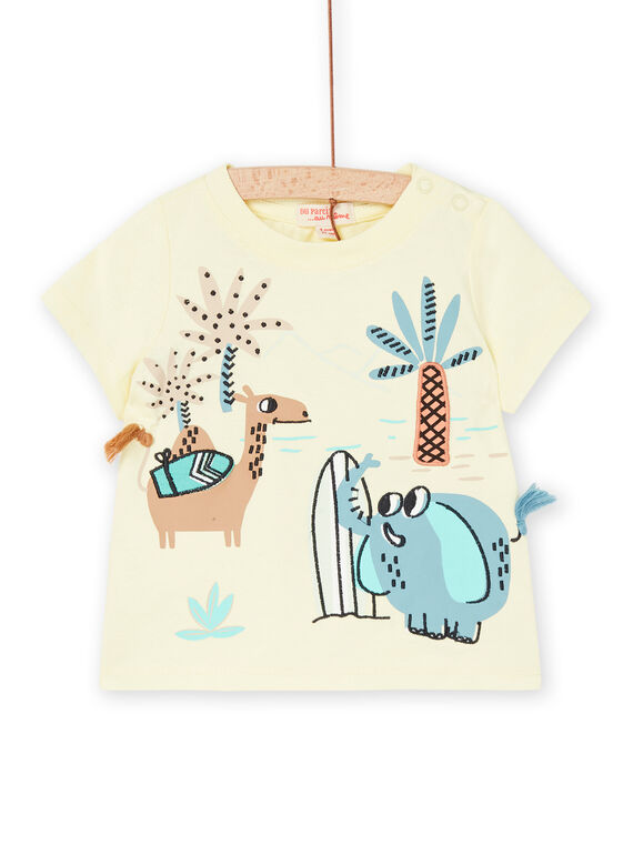 T-shirt jaune pâle à imprimé animalier RUEXOTI3 / 23SG10V3TMC103