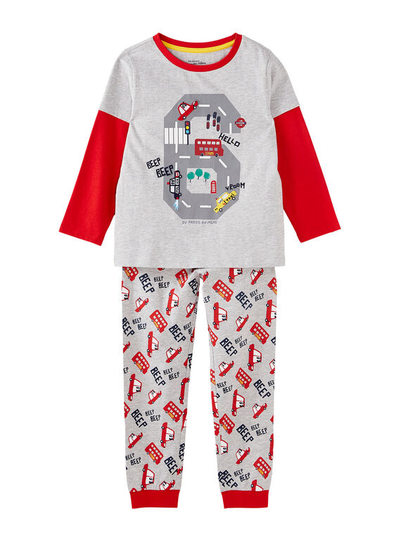 Pyjama gris chiné "londres" enfant garçon JEGOPYJLON / 20SH12C5PYJ943