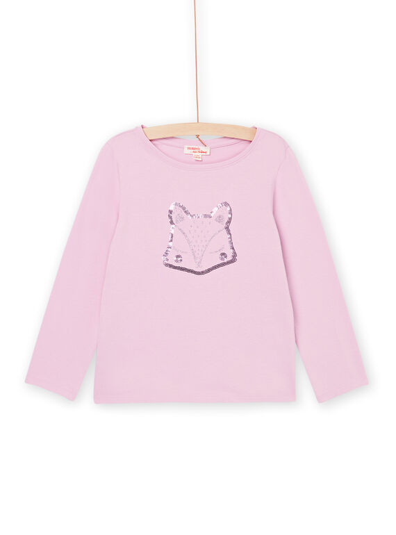 T-shirt manches longues rose à animation renard PAJOYTEE4 / 22W901B5TMLH700