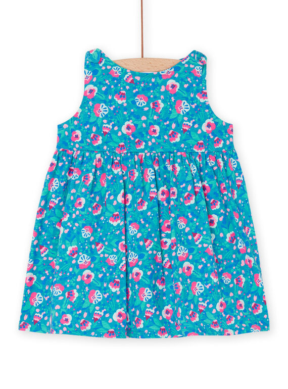 Robe turquoise à imprimé fleurs RIPLAROB2 / 23SG09P3ROBC217