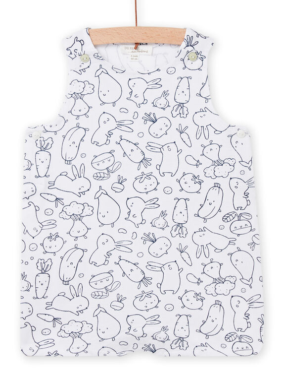 Salopette à imprimé fantaisie blanc naissance garçon NOU2SAC / 22SF0451SAC000