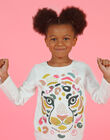 T-shirt écru motif tigre coloré enfant fille MAKATEE3 / 21W901I2TML001