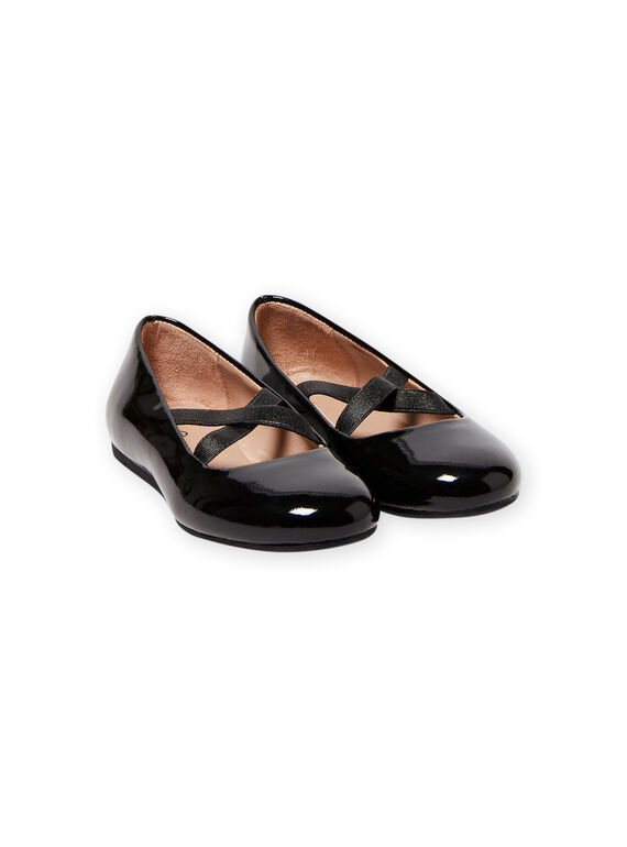 Ballerines noires vernies enfant fille MABALLERINEN / 21XK3552D41090