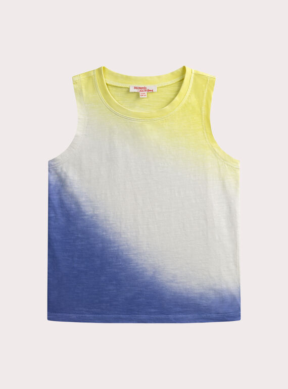 Débardeur tie and dye jaune et bleu WOTADEB / 25S902U1DEBB115