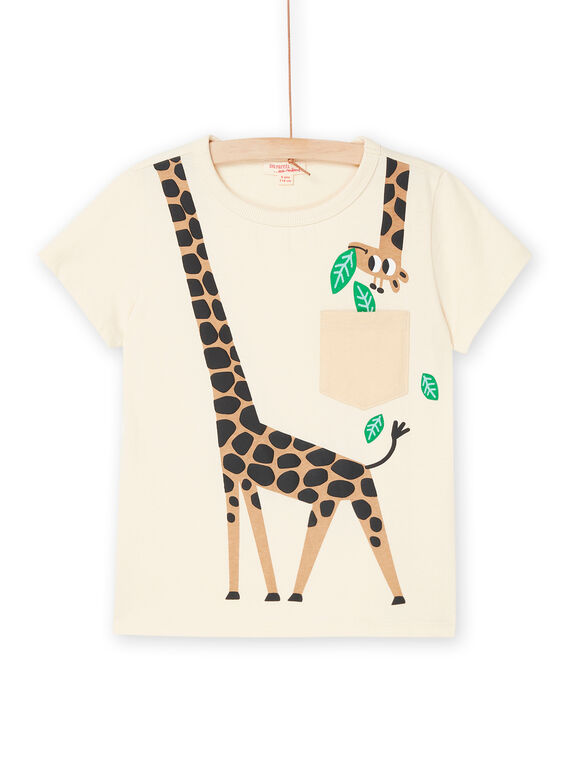 T-shirt crème à motif girafe ROJUNTI5 / 23S902U5TMCA002