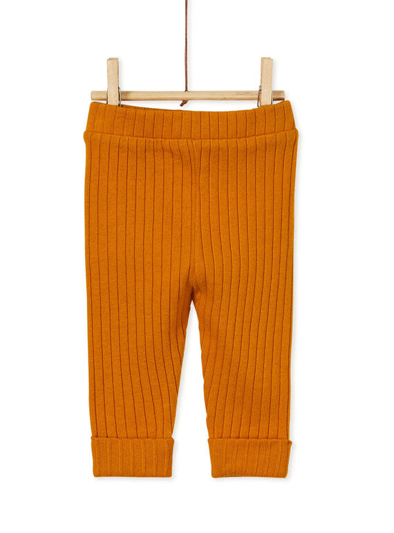 Legging côtelé jaune miel bébé fille KYIJOLEGCO1 / 20WI0952D26107