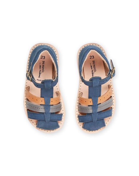 Sandales bleu marine en cuir RUSANDBRIDE / 23KK3861D0E070