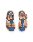 Sandales bleu marine en cuir RUSANDBRIDE / 23KK3861D0E070