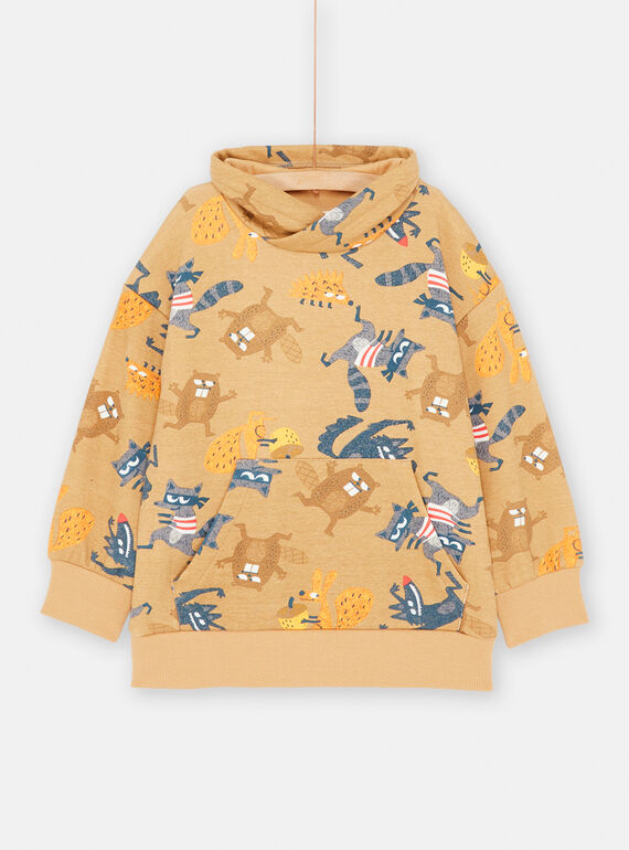 Sweat couleur café pour enfant garçon SOLOSWE / 23W902R1SWEI804