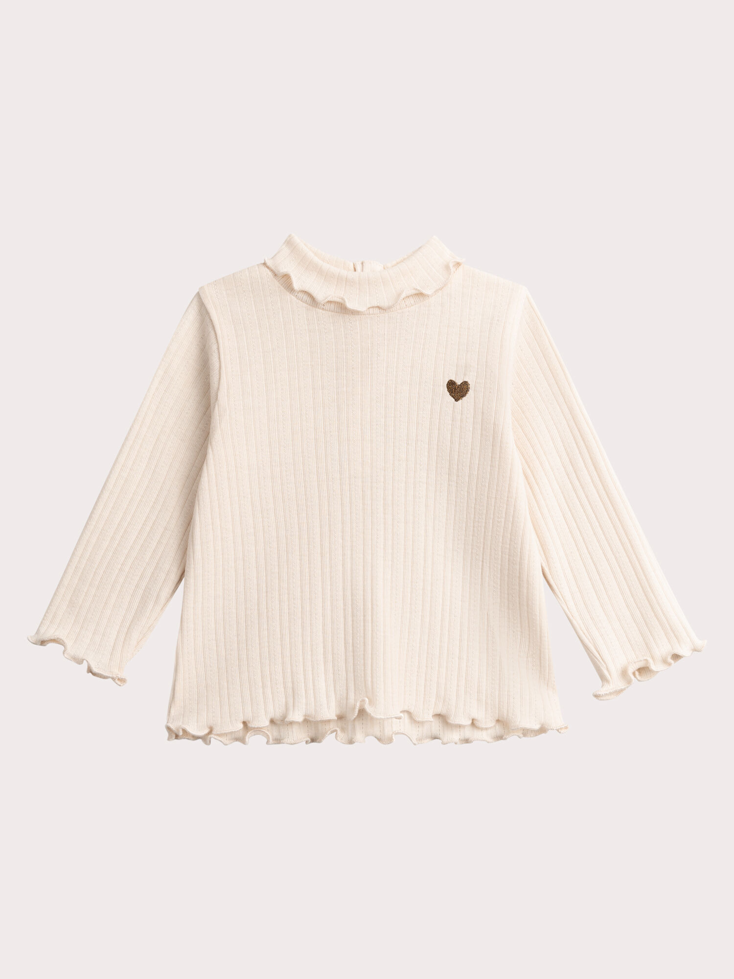 Sous pull peche clair pour bebe fille T Shirt Blouse DPAM