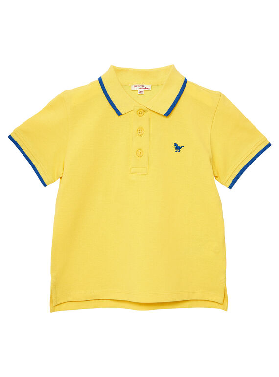 Polo garçon piqué jaune rayé au col JOJOPOL5 / 20S90255D2DB116