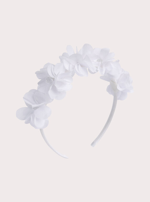 Serre-tête blanc à fleurs pour fille WYAJOSERR2 / 25SI01G5TET001