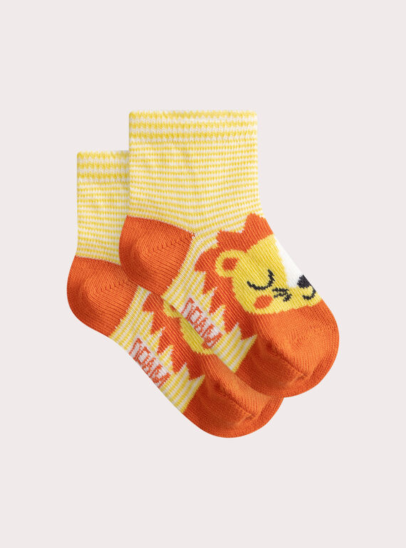 Chaussettes rayées motif lion pour bébé garçon WYUJOSOC3 / 25SI10M3SOQB118