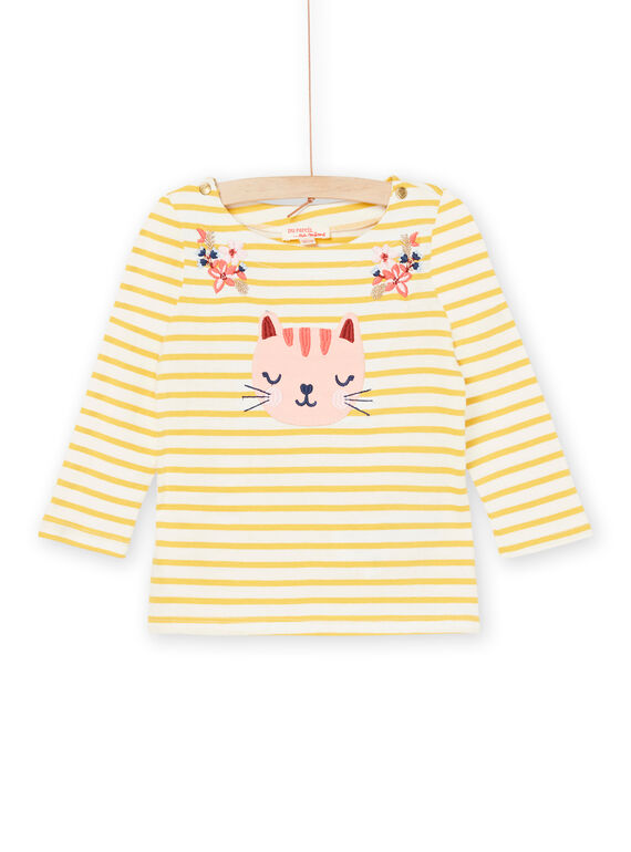 T-shirt à rayures et animation multi-techniques PICITEE1 / 22WG09M2TML001