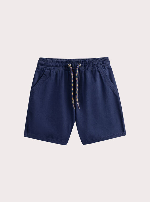 Bermuda bleu foncé en twill  WOJOBERMU3 / 25S902L1BER705