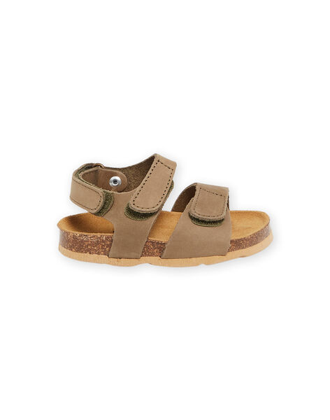 Sandales kaki en cuir RUNUKAKI / 23KK3861SLB604