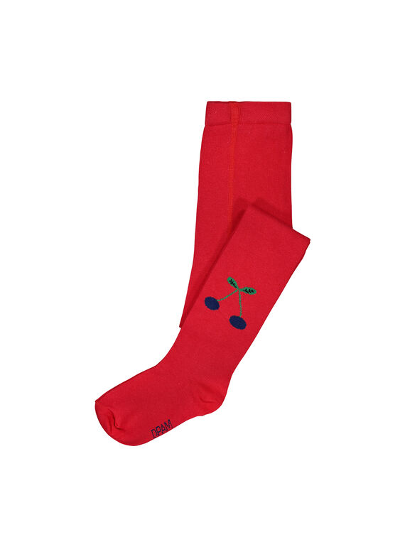 Collants rouge cerise fille FYACOCOL / 19SI0181COL050