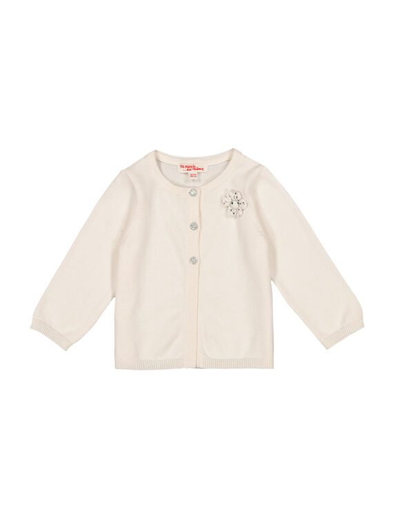 Gilet blanc bébé fille FIJOCAR1 / 19SG0931CAR001