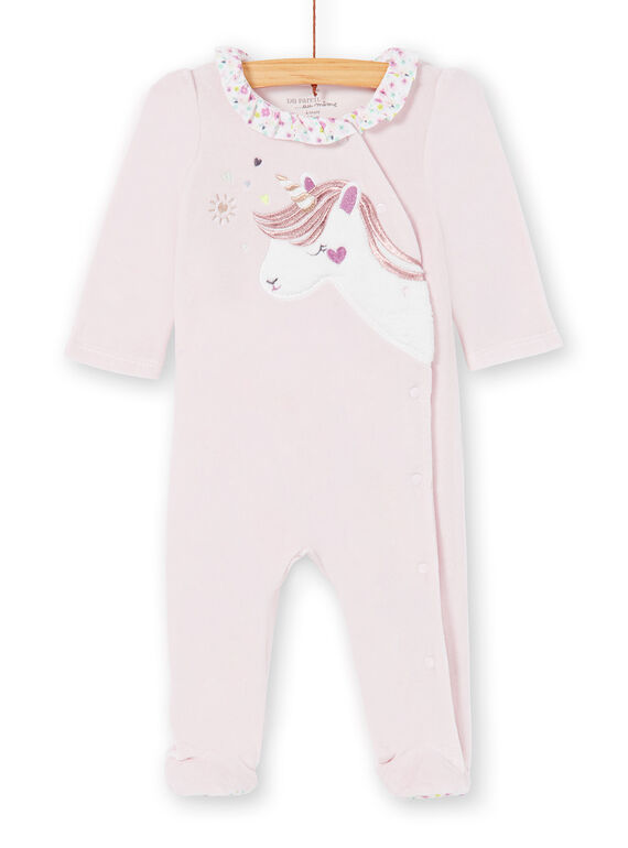 Grenouillère layette fille motif licorne KEFIGREBO / 20WH13C4GREH707