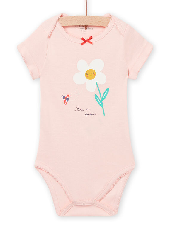 Body rose motif marguerite bébé fille NEFIBODPAQ / 22SH13I2BDLD310