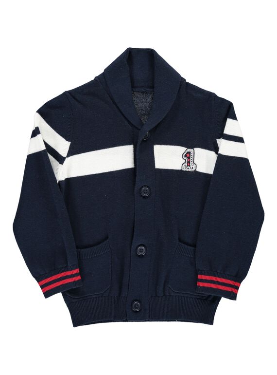 Gilet col châle garçon CODEGIL / 18S902F1GIL705