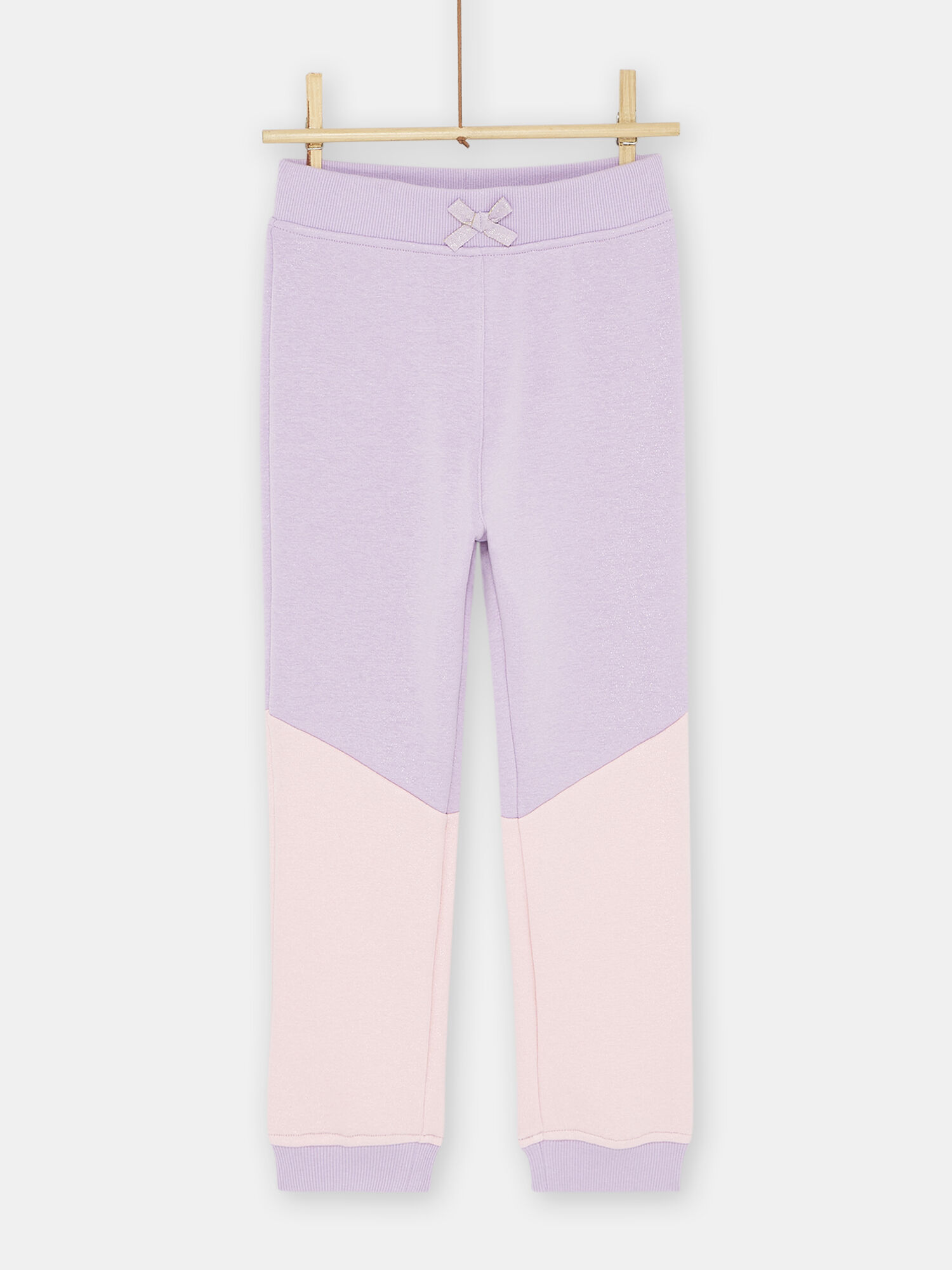 Jogging mauve color block fille