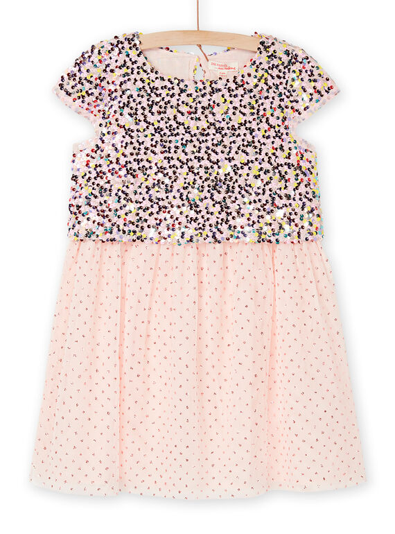 Robe rose en sequins et tulle RABUROB2 / 23S90142ROB307