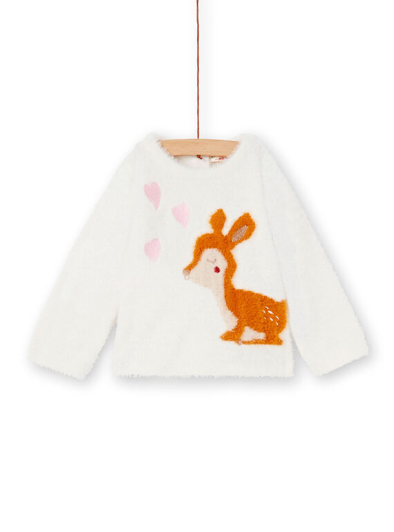 Pull beige tout doux bébé fille KIREPULL / 20WG09G1PUL001