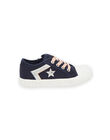 Basket à lacet et zip fille en toile bleue RATOILSTAR / 23KK3573D16070