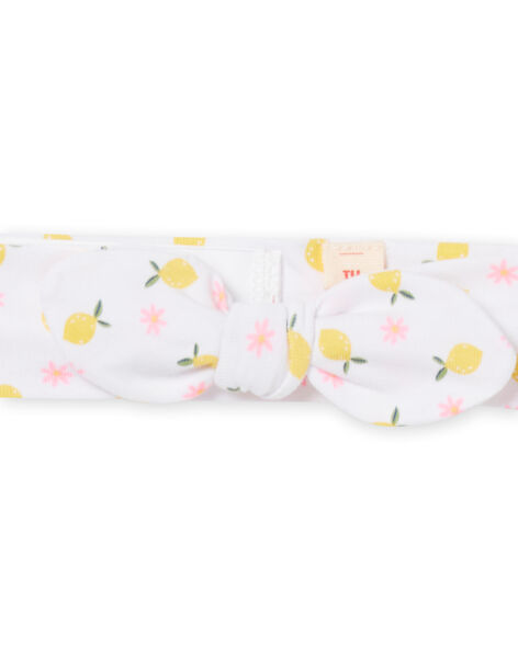 Bandeau blanc à imprimé citron et fleur bébé fille NYIHOBAN / 22SI09T1BAN000